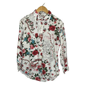 Women's Small Outrage Floral Florida Print Linen Button Down Shirt Boho